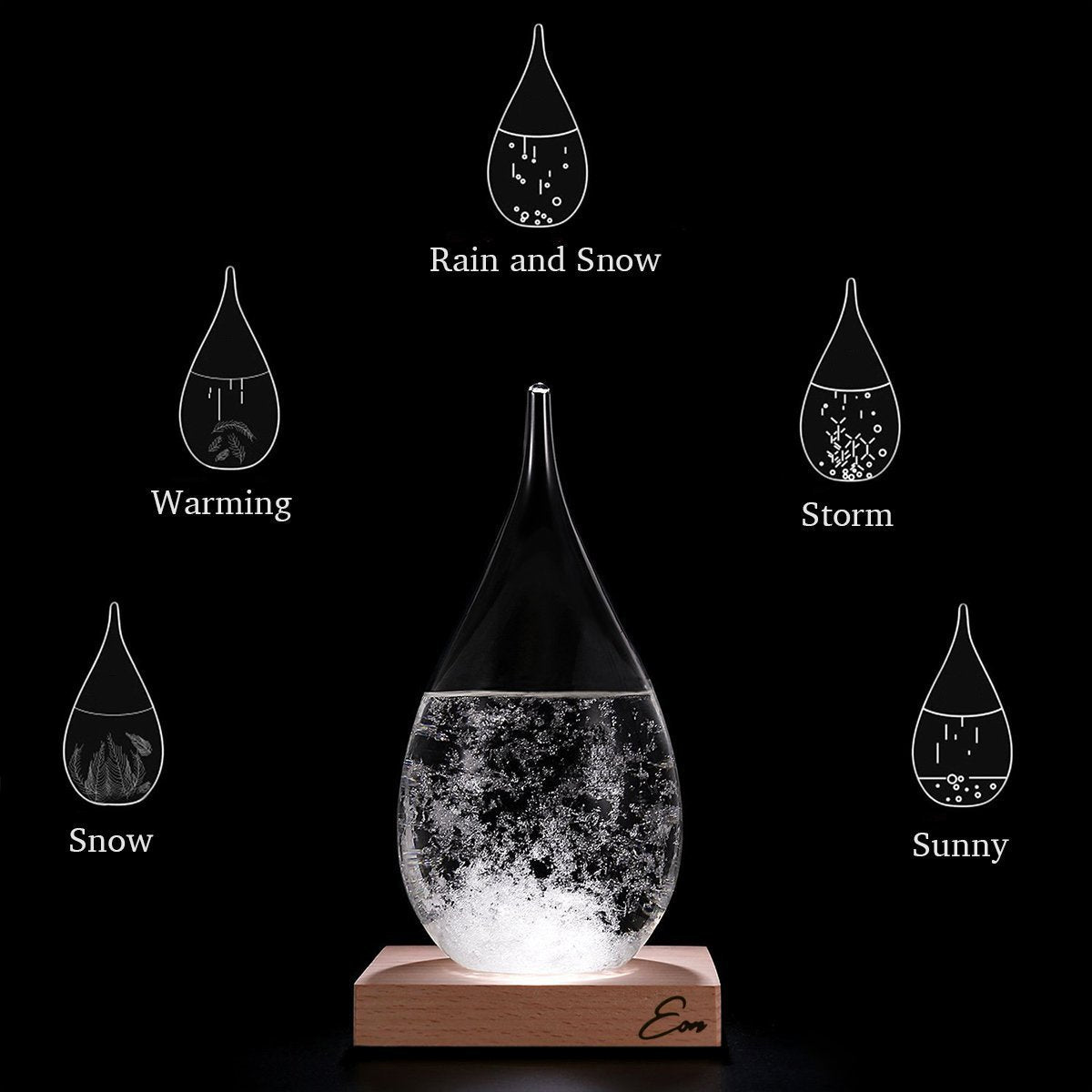 Modern Ambient Light with Wooden Base for Home Décor