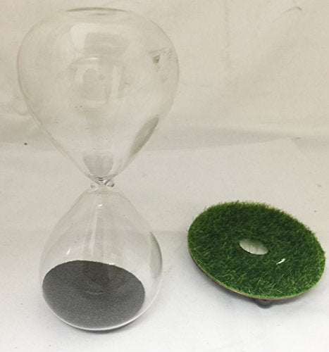 Glass Sand Timer with Moss Base Home Décor