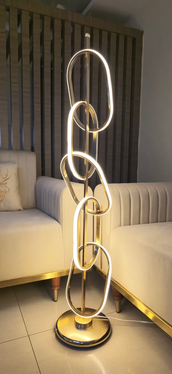Sculptural Gold Accent Lighting for Living Room