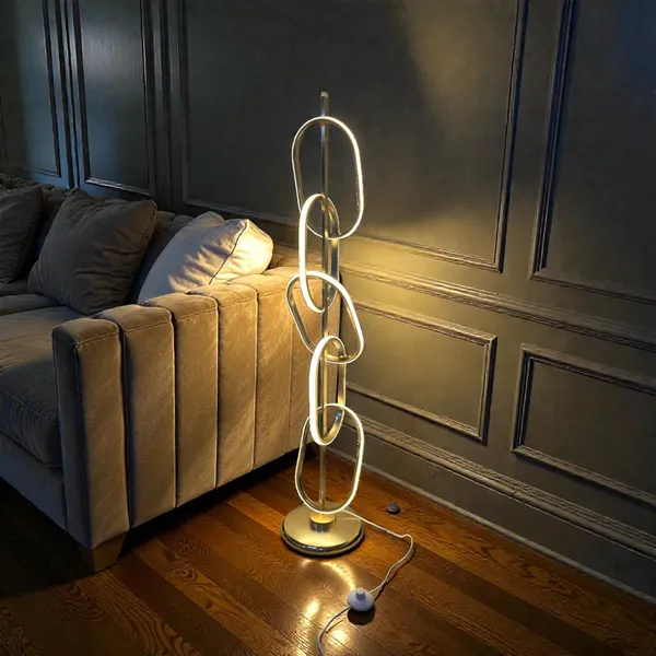 Sculptural Gold Accent Lighting for Living Room