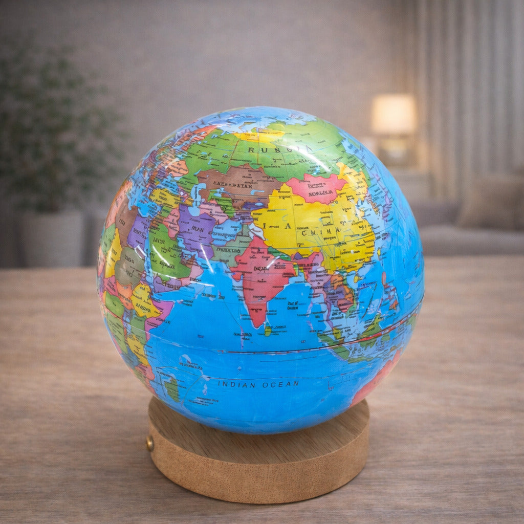 Educational LED Night Light with Wooden Base