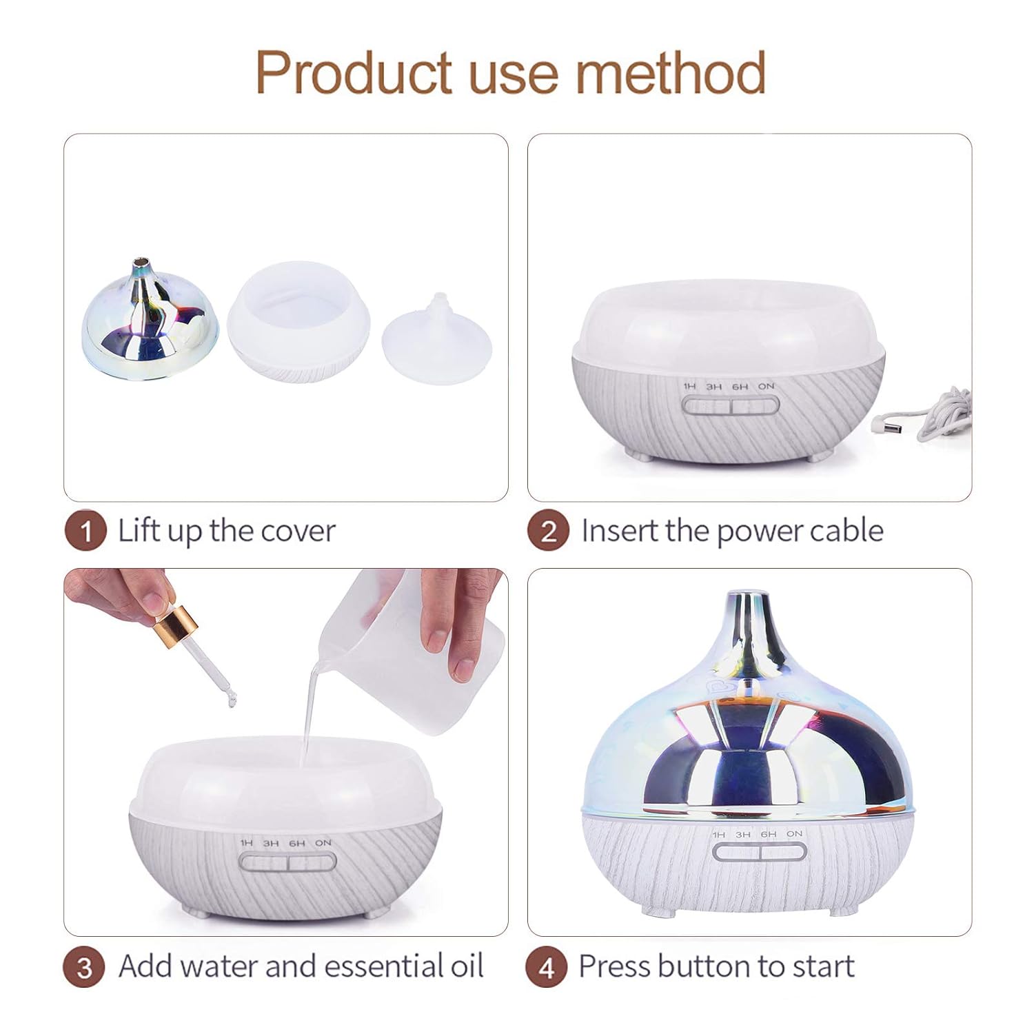 Ultrasonic Essential Oil Humidifier Lamp