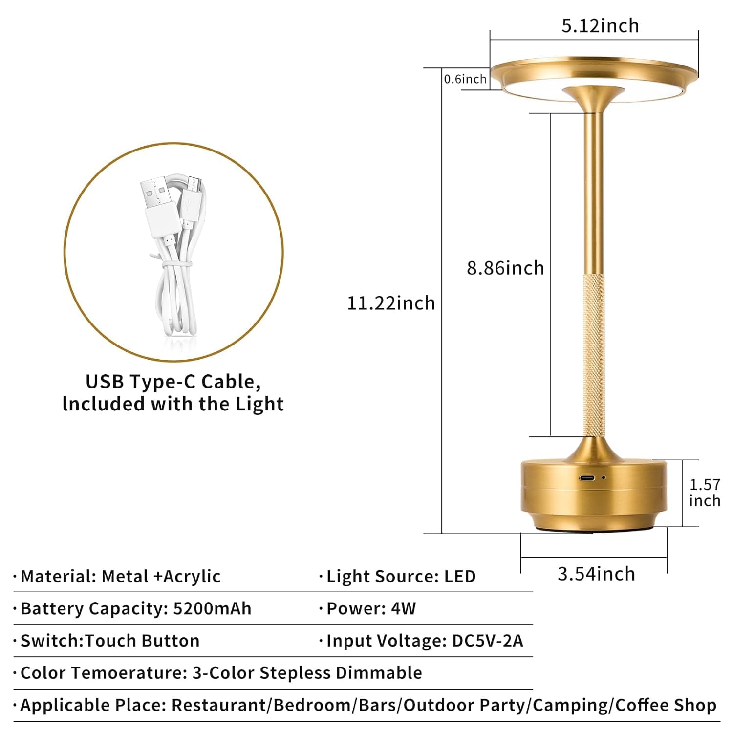 Minimalist Touch LED Accent Light for Home & Desk