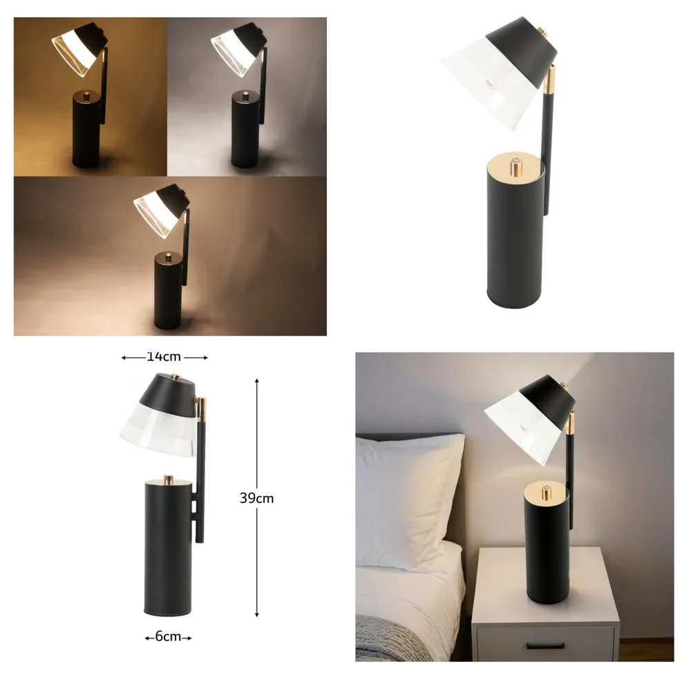 Minimalist Black Desk & Bedside Light