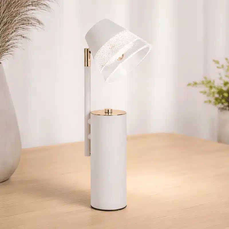 Minimalist White Desk & Bedside Light