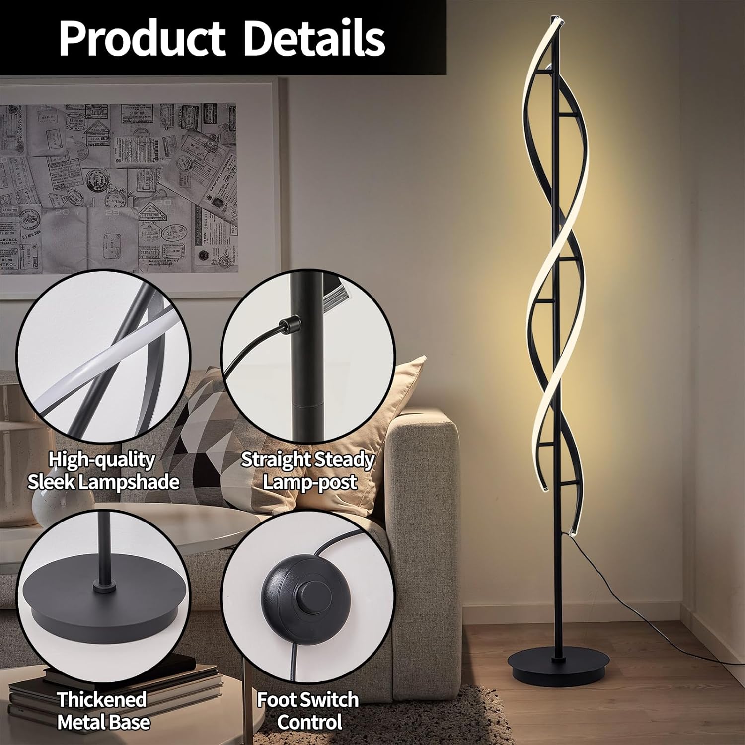Sculptural Twist Design Accent Lighting for Living Room